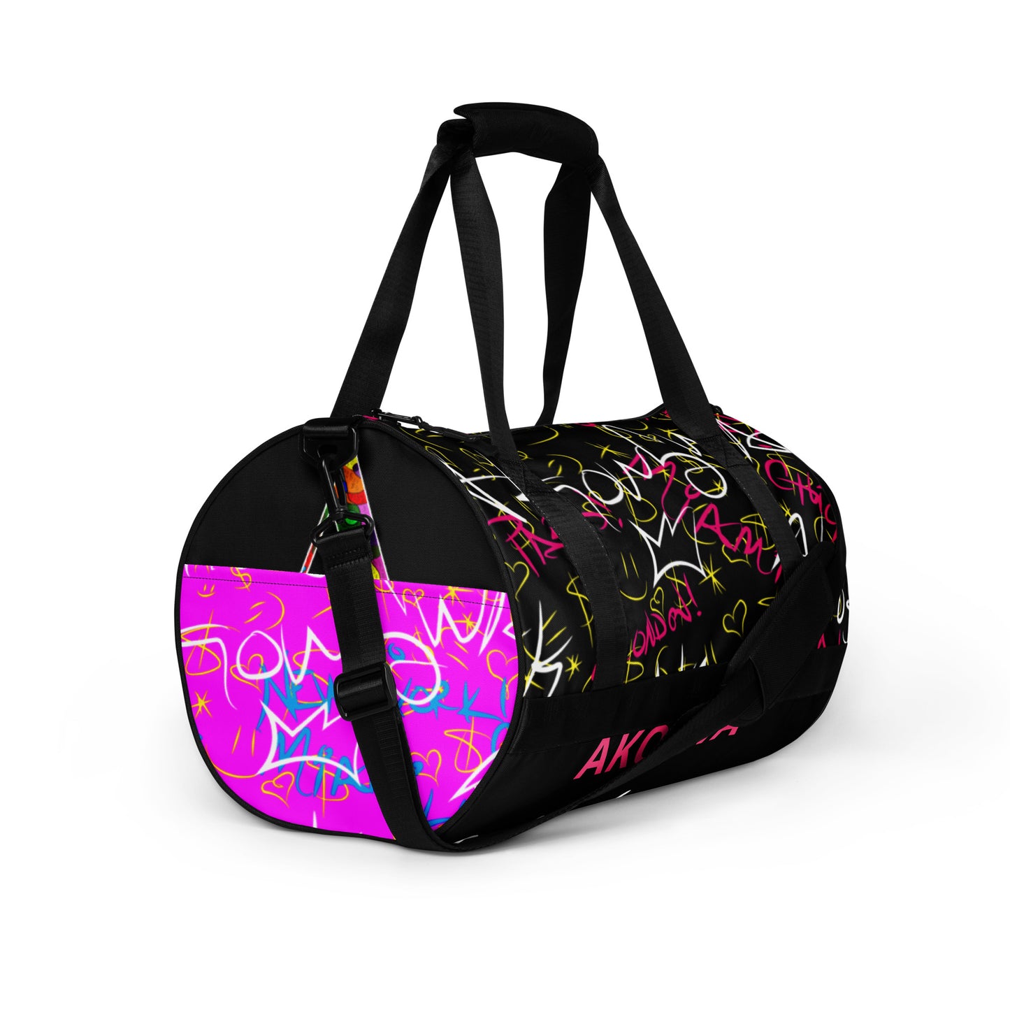 AKOSWA All-over Graffiti Print Gym Bag